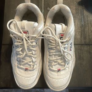 White Fila tennis shoes